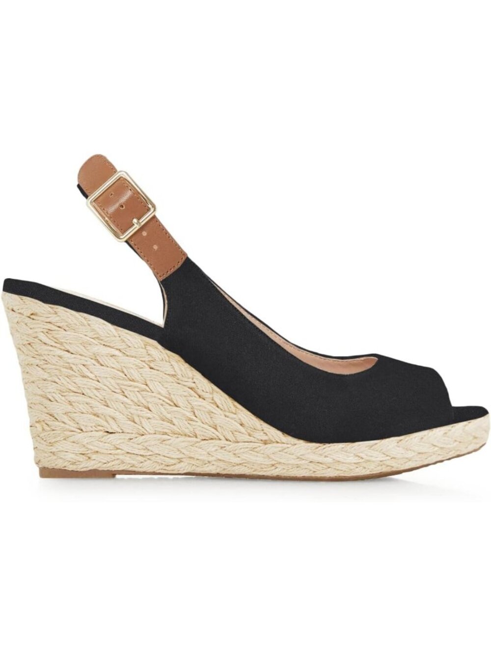 Comfortable Peep Toe Wedge Sandals - Espadrille Platform Ankle Strap for Summer